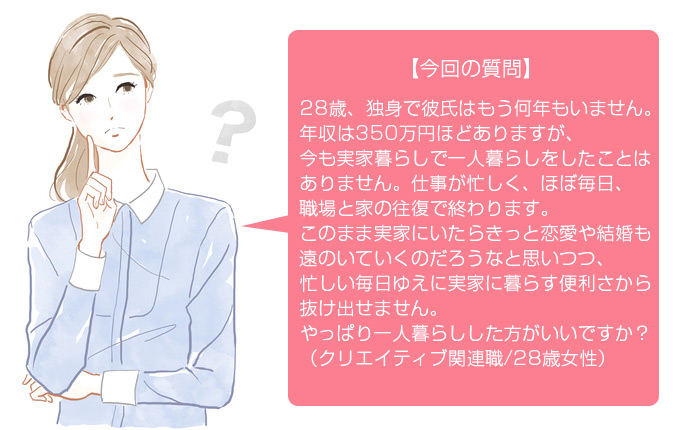 「結婚したい未婚女子は今すぐ実家暮らしをやめなさい!」FPが教える30歳までに一人暮らしをしないことのリスク