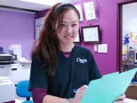 仕事と家庭をうまく両立させるパワフルで元気な店長です