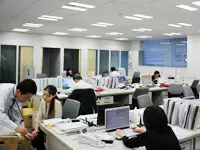 全員の顔が見える広々としたオフィス。アットホームな雰囲気が自慢です。