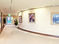 絵画のコレクションが並ぶ、まるで美術館のようなオフィスです。