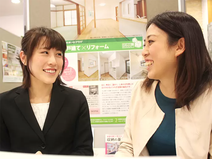 社員女性がたくさん活躍していますので、わからないことは何でも聞いてくださいね。