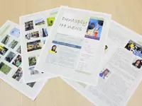 月1回発行の社内報には、おトクな情報や社員が撮影した写真などが盛り沢山。社内交流にも役立っています。