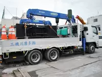 クレーン車は大小合わせて24台。「働くクルマ」が好きな人にはたまりません。