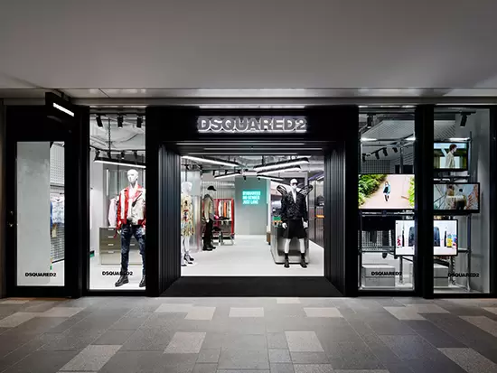 ディースクエアードの店舗写真。洗練された空間です。