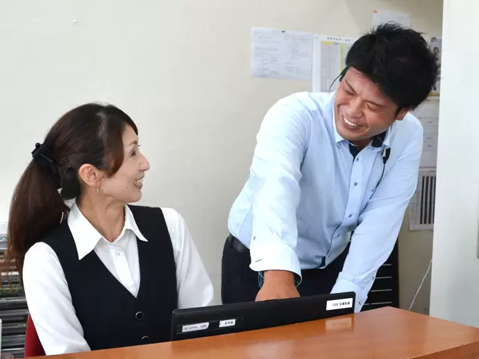 女性社員はもちろん、男性社員もあなたをサポート！風通しの良い環境も当社の魅力のひとつ。