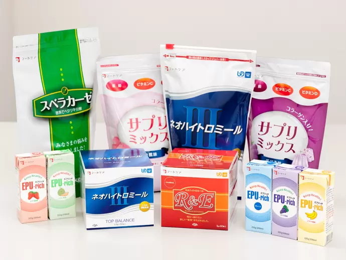 噛む力や飲み込む力が弱くなってしまった方のための介護用食品。生きるのに重要な「食」をサポートします。