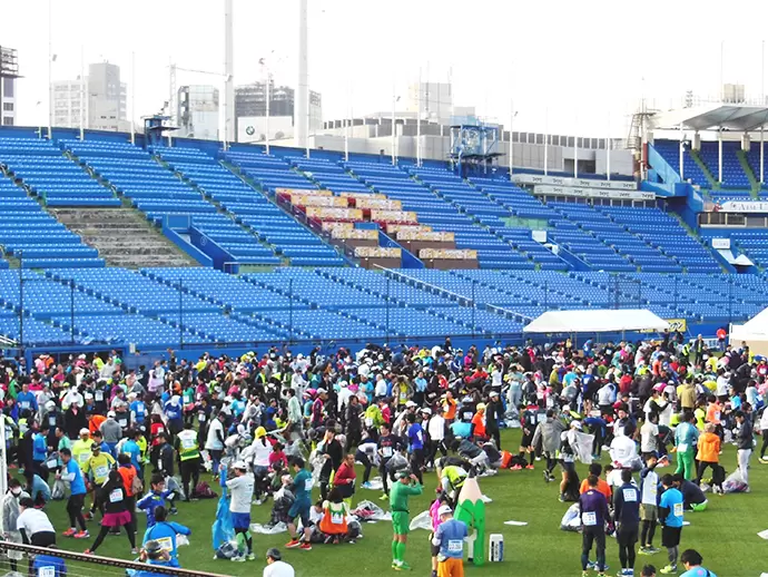 マラソン大会などイベントへの従事もあります！地域の皆さんの笑顔が、私たちのモチベーションです。