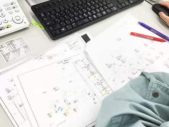 実際に作成する報告書と図面のイメージです。細かい作業ですが、内容を理解できれば作業もスムーズに！