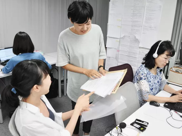 駅チカの本社オフィス勤務。アルバイトを含め、常時10名前後が社内で働いています
