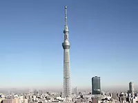 オフィスからの景色。晴れると、キレイにスカイツリーが見えます。
