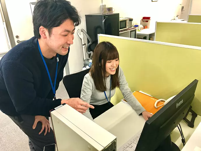 わからないことや困ったことがあれば、優しい先輩がサポートします。