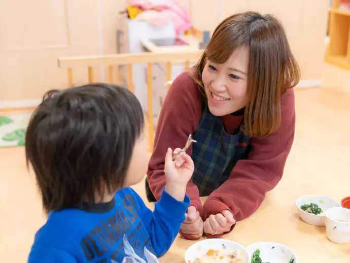 小規模保育なので、一人ひとりにじっくり向き合い、成長を喜べる保育ができます。