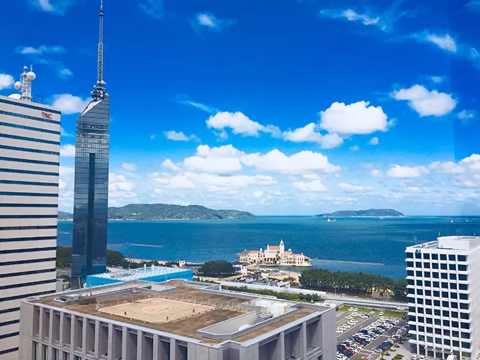 圧巻のオーシャンビュー！気持ちよく働けます。※百道浜センター