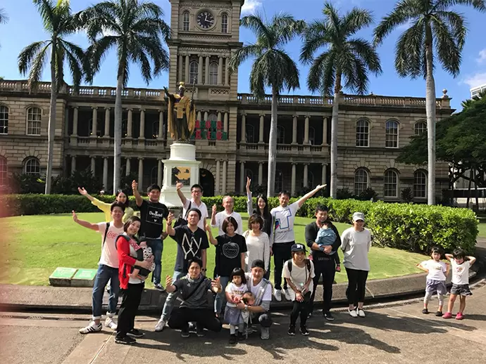 ハワイへ行った社員旅行♪社員の家族も同伴でみんなで楽しみました！
