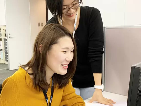 業界のことや事務のスキルに自信がなくても大丈夫！先輩が丁寧にフォローします。
