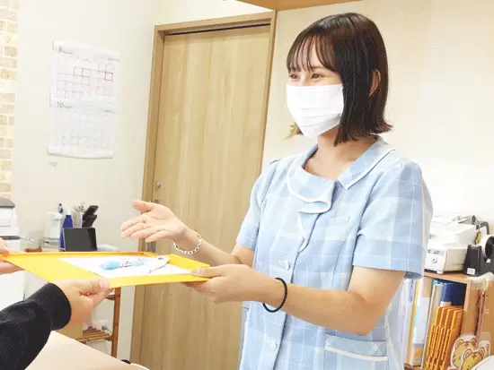 ▲受付業務の様子です。クリニックの顔として活躍することができます。