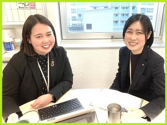 ✿お客さま先へお伺いする前に、保険見直しプランについて先輩からアドバイスをもらいます。