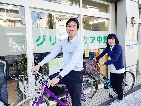 居宅介護支援や訪問介護を担う「グリーンケア中野」と3つの障がい者グループホームを運営。