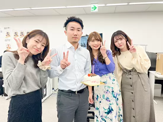 社内イベントも多数★誕生日のメンバーにはバースデーケーキでお祝いします！