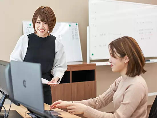 年次や役職に関係なく、意見を言いやすいフラットな職場！業務の効率化へのアイデアも大歓迎です。