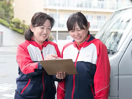 最初の1ヶ月は先輩が同乗してしっかりレクチャー。分からないことはいつでも聞いてください。