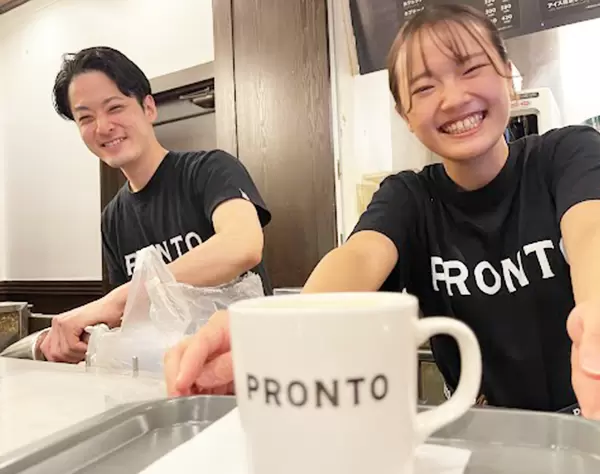 PRONTOカフェスタッフ◆未経験OK◆15時半退勤◆産育休取得率100％