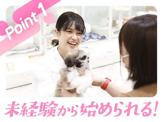 充実した育成体制が整っているため、「動物がスキ」という理由の入社でも安心です♪