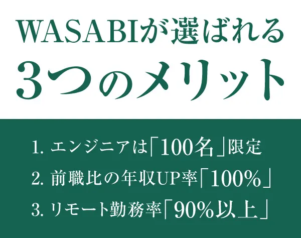 ≪ITエンジニア≫*WLB最重視*限定100名採用*リモート90%超*低残業休み自由