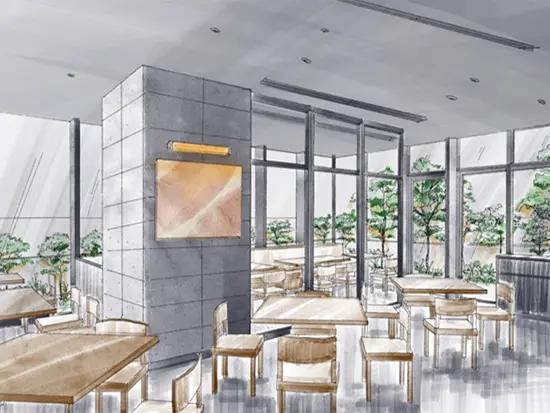 2026年春にオープン予定の店舗完成予想図です。和モダンで落ち着いたお洒落な空間で働けます♪