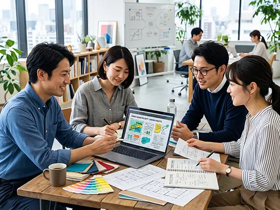 アイデアを自由に出し合える風通しの良い職場。20〜40代のメンバーがチームで活躍しています。