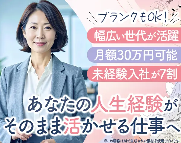 ライフコンサルタント/未経験7割/幅広い年代活躍/保障額30万円可/賞与年2回