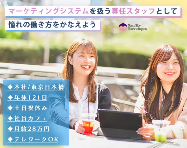 マーケティングシステムを扱う専任スタッフ／IT事務 *月給28万円～*土日休