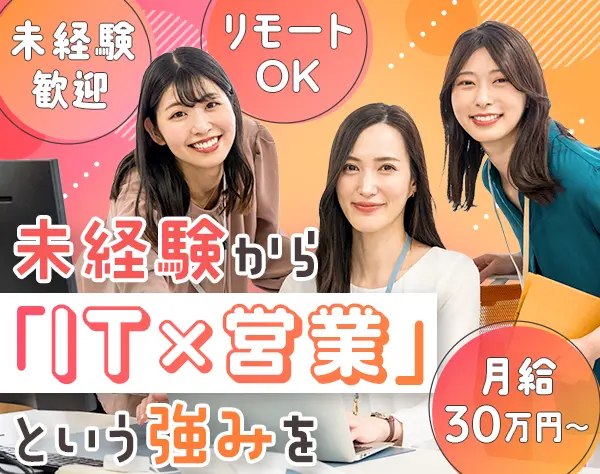 IT営業*未経験OK*月給30万円～*残業月7.7h*年休125日*リモート可