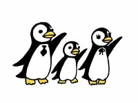 当社のマスコットキャラクター。家族など群れで行動するペンギンがモチーフです。