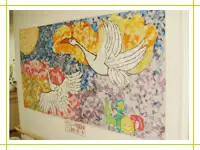 施設内には入居者の絵画や俳句などが飾られています。※写真は入居者の共同作品。
