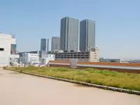 5Fにあるテラスのお庭から見える景色は壮観！一緒に日向ぼっこをしながらご利用者様と交流を深めています