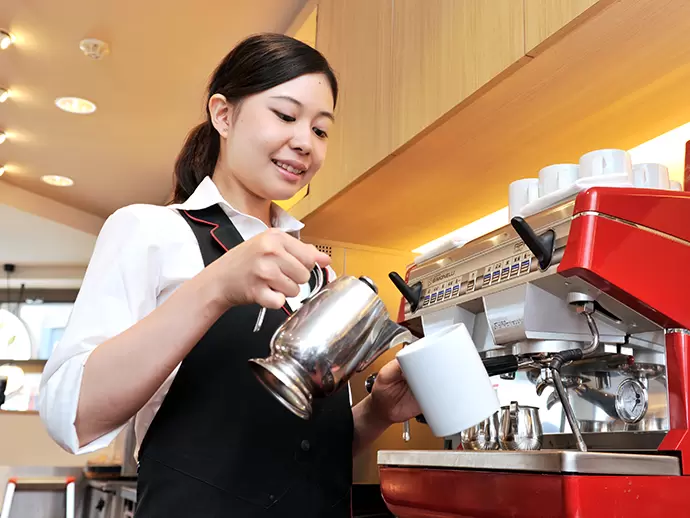 おいしいドリンクでお客様にくつろぎのひと時を提供します