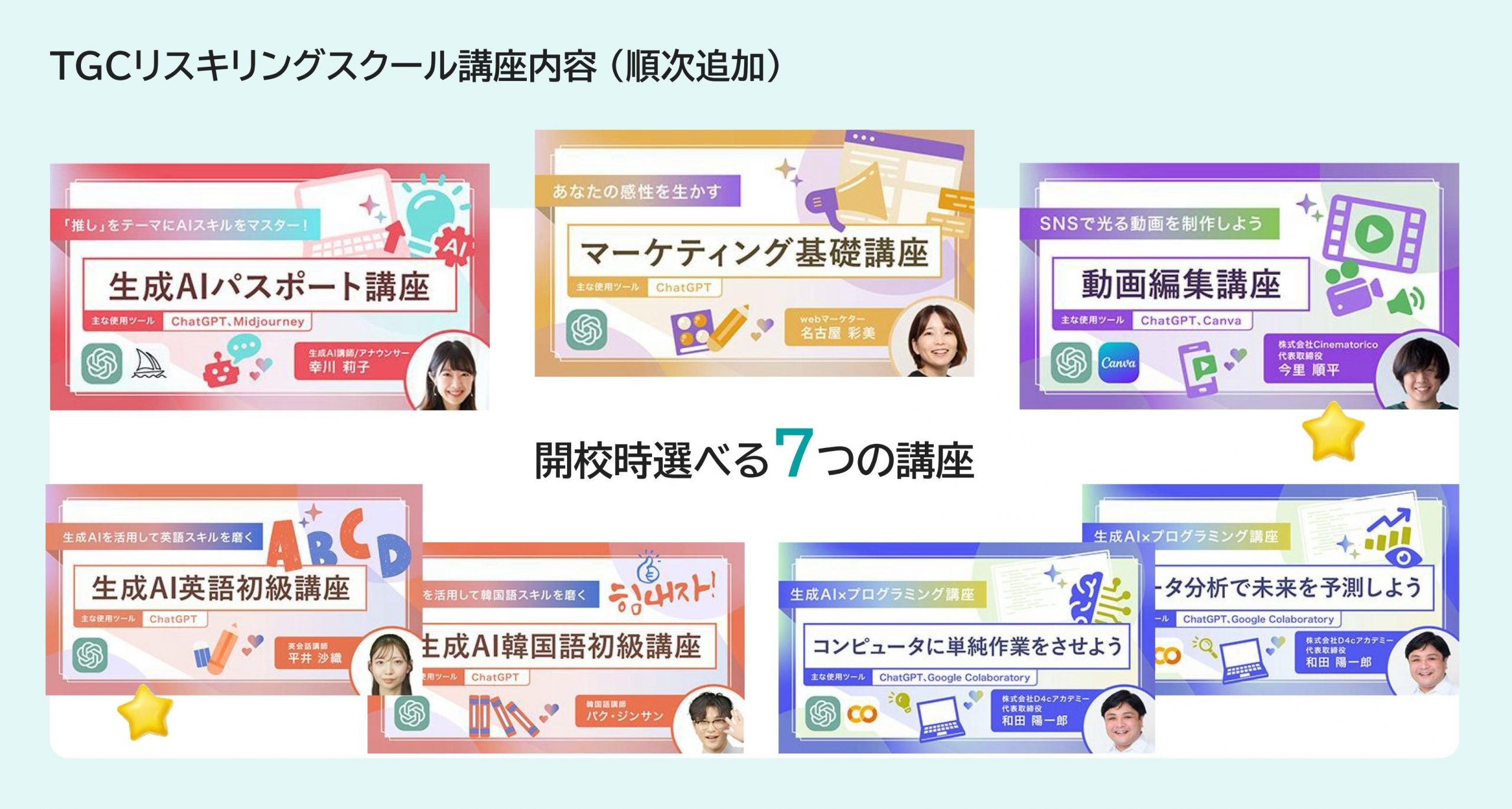 TGCリスキリングスクールの講座