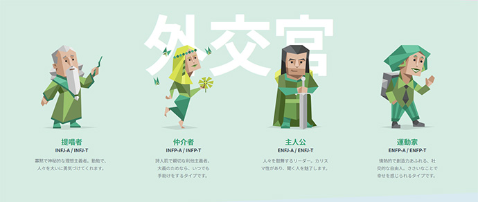 16Personalitiesの「外交官」イラスト
