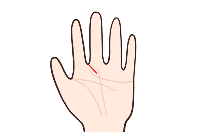 社交線を示す手相のイラスト