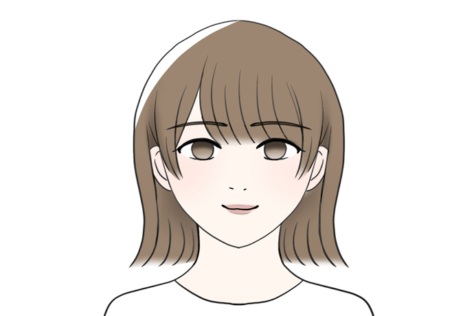 口角が上がっている表情のイラスト