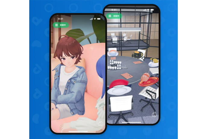 『POPOPO』でアバターが会話をしている様子を表す画像