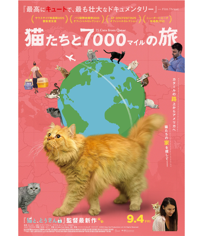『猫たちと7000マイルの旅』キービジュアルポスター